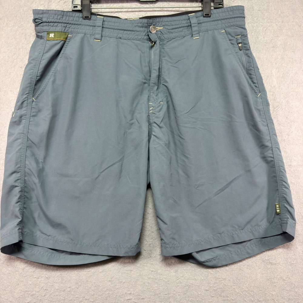 Howler Brothers Horizon Hybrid Shorts Mens 38x9 Blue Gray Ripstop Outdoor Hiking